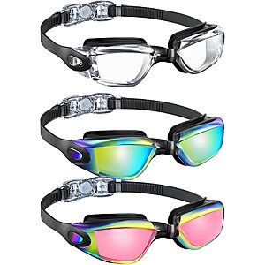 3-Pack QALLY Kids' Anti-UV Anti-Fog Swimming Goggles (Ages 4-16) $11.49 ($3.83 each) + Free Shipping w/ Prime or on $35+