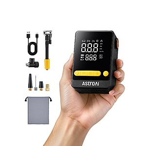 AstroAI Bike Pump, 12s Fast Inflate Electric Bicycle Pump, 150PSI Tire Inflator Portable Air Compressor $19.99