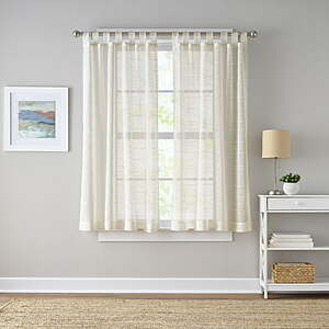 50" x 63" Mainstays Woven Stripe Sheer Tab Top Curtain Panel (Beige) $4.38 + Free Shipping w/ Walmart+ or on $35+