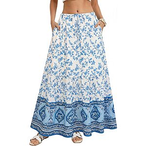 Kate Kasin Women's Floral Maxi Skirt w/ Pockets (Various) $7.49 + Free Shipping w/ Prime or on $35+