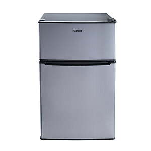 3.1 cu. ft. Galanz Two Door Mini Fridge with Freezer (Stainless, Black) $128 + Free Shipping