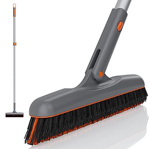 Eazer Grout Brush with Long Handle, 180°Rotation Tile Grout Cleaning Brush, V-Shape Shower Scrubber Cleaner, Stiff Bristle for Cleaning Bathroom Tile Floors - 53in $11.99