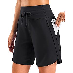 G Gradual Women's 5"/7" Athletic Long Running Shorts with Zipper Pockets $14.99