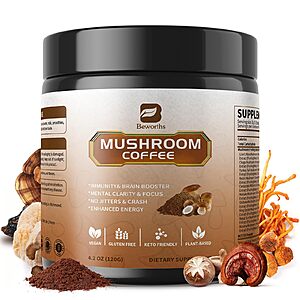 B BEWORTHS Mushroom Coffee Powder with MCT Oil $9.99