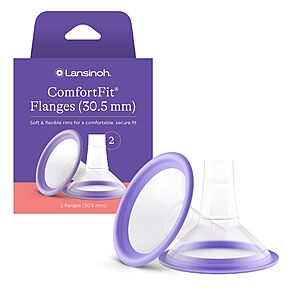 $1.23: Lansinoh ComfortFit Breast Pump Flanges, Size 30.5mm(2 Count) at Amazon