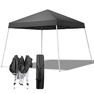 Ktaxon 10ft x 10ft Ez Pop Up Canopy Tent,Outdoor Sun Shade Shelter,Beach Tent,Outdoor Gazebo for Party Wedding Camping BBQ Events,Black $47.49