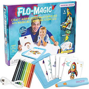 Flo-Magic Craft Airburshed Masterpiece Kit  w/ Magical Layering Stencils (Adventure Seekers) $4.50 + Free S&H w/ Walmart+ or on $35+