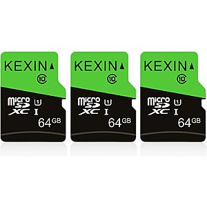 3-Pack 64GB KEXIN Micro SD Card w/ SD Adapter $35.99 + Free Shipping