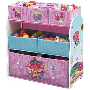 Delta Children Design and Store 6 Bin Toy Storage Organizer, Trolls World Tour - $18