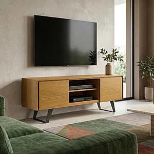 63" Simpli Home Lowry Solid Acacia Wood Industrial TV Stand (Oak) $299.18 + Free Shipping