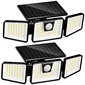 INCX Solar Lights Outdoor Waterproof, 3000 LM 156 LED Motion Sensor Outdoor Lights 2 Pack Black $11.93