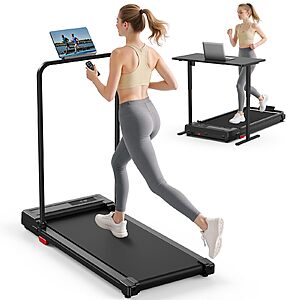 $69.99 - Walking Pad Treadmill, Treadmills for Home with Handle Bar, Red
