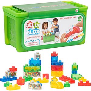 Jelly Blox Stash 'N Stack 2-in-1 Storage Case w/ 30 Building Blocks $19.79 + Free Shipping w/ Prime or on $35+