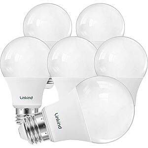 6-Pack Linkind A19 Dimmable LED Light Bulbs, 60W Equivalent (Warm White) $8.99 ($1.49 each) + Free Shipping w/ Prime or on $35+