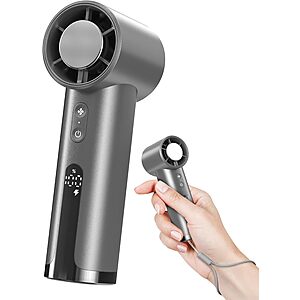 18000RPM NesveCit Rechargeable Handheld Portable Fan w/ 100 Speed Settings & Digital Display (Grey) $5.99 + Free Shipping w/ Prime or on $35+