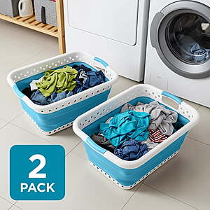 2-Pack Black + Decker Collapsible Laundry Basket w/ Handles (Teal) $14.49 + Free Shipping w/ Walmart+ or on $35+