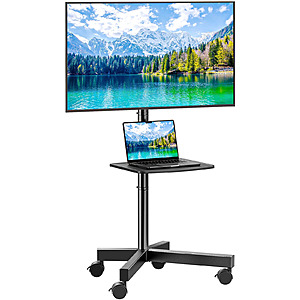 Perlesmith Mobile Rolling 26"-60" TV Stand Cart $24.84 + Free S/H @ eBay