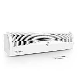 Vornado TRANSOM Window Fan with 4 Speeds, Remote Control, Reversible Exhaust Mode, Weather Resistant Case, Whole Room, Ice White $63.97