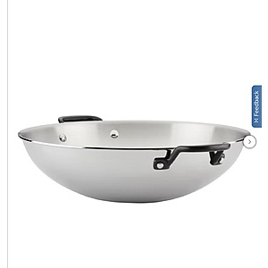 KitchenAid 15” 5-Ply Clad Stainless Steel Wok $69.99 Free Shipping Costco.com