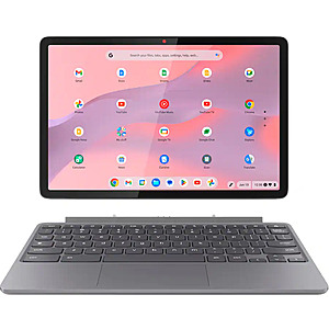 Best Buy - Lenovo - Duet 2-in-1 Chromebook 11" 2K LCD Touchscreen Laptop- MediaTek Kompanio 838 2024 4GB Memory 128GB eMMC with keyboard Luna Gray Open Box Excellent - $121.99