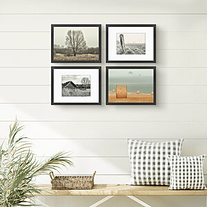 4-Pack Picture Frame Wall Set w/ Polished Plexiglass (9" W x 12" H) Shipping is free on orders $35+ $14.44