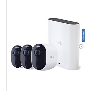 Arlo Ultra Security Camera 4K (3rd Gen), 3-pack, White with Smart Hub $349.99 free shipping Costco.com