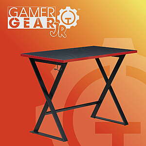 47.5" Gamer Gear Jr. Gaming Desk w/ LED Lighting (Red & Black) $15.60 + Free Shipping w/ Walmart+ or on $35+
