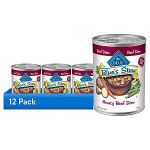 (12 pack) Blue Buffalo Blue's Stew Grain-Free Wet Dog Food, Hearty Beef Stew, 12.5-oz. Can $22.23