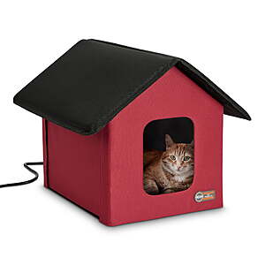 K&H Pet Products Outdoor Heated Cat House for Outdoors Cat Shelter Red/Black 22 X 19 X 17 Inches, $29.75 @Walmart. Free shipping on orders $35+.