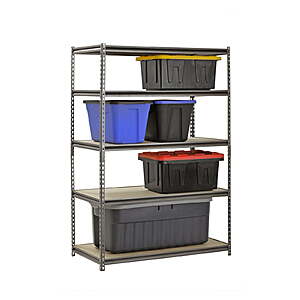 $43.85 - Muscle Rack Silver Vein 24"x48"x72" 5 Shelf Steel Shelving