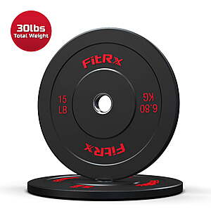 2x 15-Pound FitRx Olympic Bumper Plates $16 + Free S&H w/ Walmart+ or on $35+