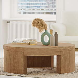 $99.20 - Beautiful Mod Round Coffee Table by Drew Barrymore (Warm Honey or Rich Black)