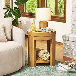 $37.07 - Beautiful Drew Side Table (Warm Honey or Rich Black)