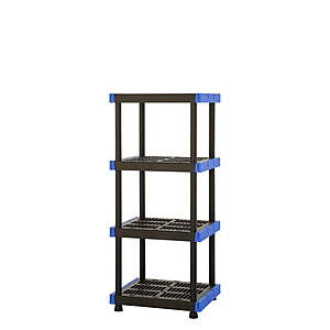 Hart 24" x 20" x 55" 4-Shelf Plastic Storage Shelf, 400-lb Capacity (Black & Blue) $21.99 + Free Shipping w/ Walmart+ or on $35+