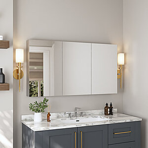 48'' W x 26'' H Surface Mount Frameless 3 Door Medicine Cabinet and 2 Adjustable Shelves $358.67