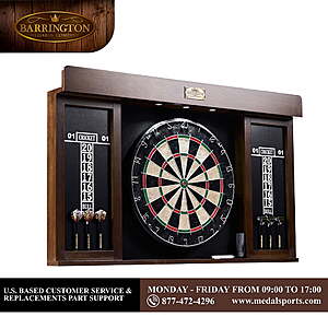 Bristle Dartboard Cabinet Set, LED Lights, Official Size Dart Board, by Barrington Billiards $59.6