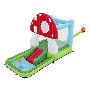 H2OGO Mushroom Totlot Inflatable Bounce House with Slide, Splash Pool $59
