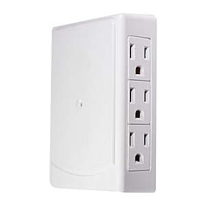 GoGreen Power (GG-16000TSM) 6 Outlet Side Mount Wall Tap Adapter, White, $3.91 @Walmart. Free ship on $35+.