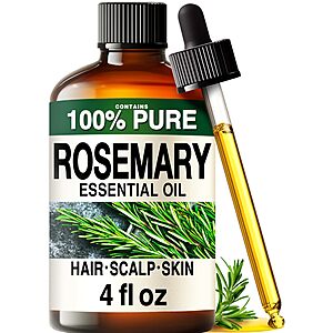 100% Pure Rosemary Oil - 4 Fl Oz Rosemary Essential Oil for Hair, Skin, Diffuser, Aromatherapy & DIY Soap Making Scent $8.49