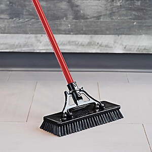 Libman Heavy Duty Scrub Brush w/ 63" Steel Handle (Black/Red) $9 + Free Shipping w/ Walmart+ or on $35+
