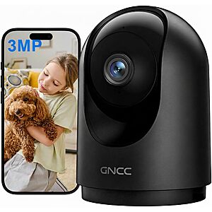 GNCC 2K Indoor Security Camera w/ Motion Detection, Night Vision, 2-Way Audio & Pan/Tilt $11.98 + Free Shipping w/ Prime or on $35+