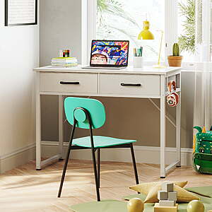 32" Casacomoda Writing Desk w/ 2 Fabric Drawers (Pure White) $29.99 + Free Shipping w/ Walmart+ or on $35+