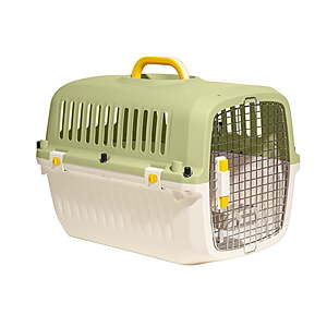 Oodles 24" Plastic Travel Pet Kennel w/ Clip On Bowl (Green) $14 + Free Shipping w/ Walmart+ or on $35+