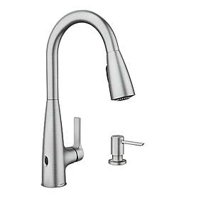 Moen Haelyn MotionSense Wave Touchless Single-Handle Pull-Down Kitchen Faucet: Spot Resist Stainless for $92 or Chrome for $94 + Free Shipping