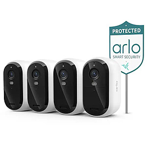 Arlo - Essential Outdoor Security Camera 2K (3rd Gen, 2025 Release) - Wireless, Rechargeable Camera with Yard Sign, 4-Cam - White $129.99 Bestbuy.com