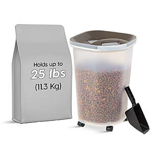 IRIS 25-Lb Airtight Dog Food Storage Container (Clear Brown) $12.47 + Free Shipping w/ Walmart+ or on $35+