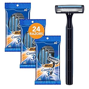 [SnS, AC] $7.70** | 3-Pack 8-Count BIC Comfort 3 Disposable Razors at Amazon (32.1￠ each)
