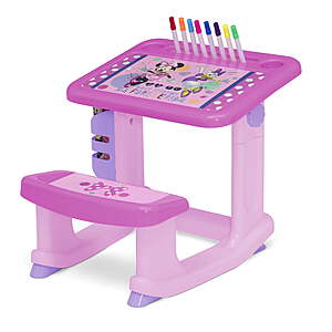 Disney Minnie Mouse Draw and Play Desk by Delta Children w/ 10 Markers & Coloring Book (Pink) $17.99 + Free Shipping w/ Walmart+ or on $35+