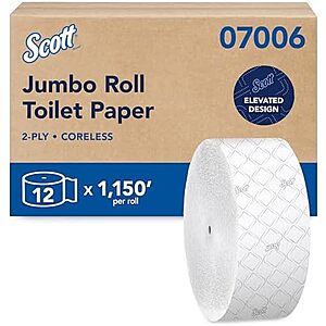 12-Pack Scott Professional Coreless Jumbo Roll 2-Ply Toilet Paper $23.69 w/ S&S + Free Shipping w/ Prime or on orders over $35