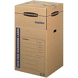 [NEW] $22.80 | Bankers Box 3-Pack Tall Tape-Free Wardrobe Moving Boxes, 24" x 24" x 40" at Amazon